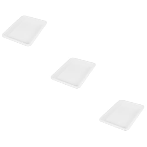 ROMISBABA 3pcs Laboratory Tray Reagent Tray Dissection Pan Lab Utility Tray Weighing Scale Trays Laboratory Plate Reagent Plate Laboratory Square Plate Laboratory Storage Tray Plastic White