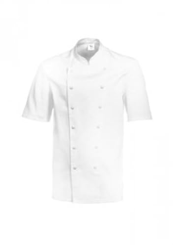 BP 1556-130-21-XL Kochjacke 1/2 Ärmel, 1/2 Ärmel mit Stehkragen, 205,00 g/m² Reine Baumwolle, weiß, XL