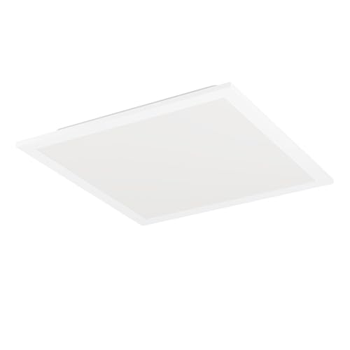 EGLO LED Deckenleuchte Bottazzo, Deckenlampe mit Dip Switch, Panel ultraflach mit Backlight, Bürolampe aus Metall und Kunststoff in Weiß, warmweiß, neutralweiß, kaltweiß, 30x30 cm