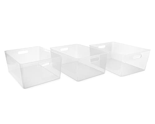 Isaac Jacobs 3-Pack XL Clear Storage Bin (13.9” x 10.6”