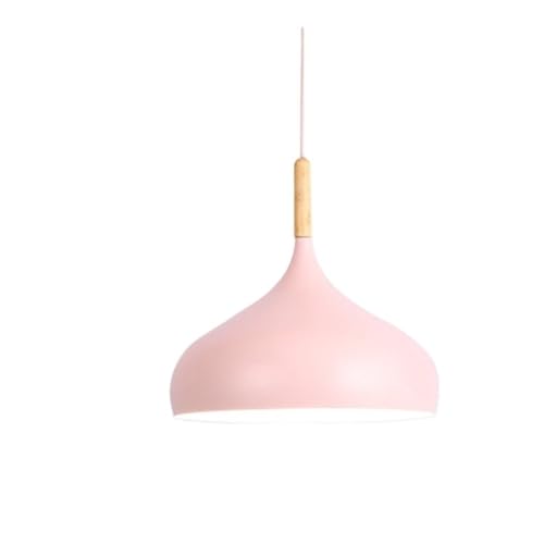 Lustre suspendu en aluminium rose au design épuré et doux