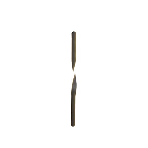 Lustre suspension tube aluminium au fini luxueux et lumière chaude pour salon contemporain