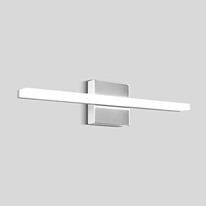 LED Bathroom Vanity Light 16inch Over Mirror Lighting Fixture Modern Indoor Chrome 10W 5000K Cool White Wall Sconce for Bathroom Bedroom Living Room