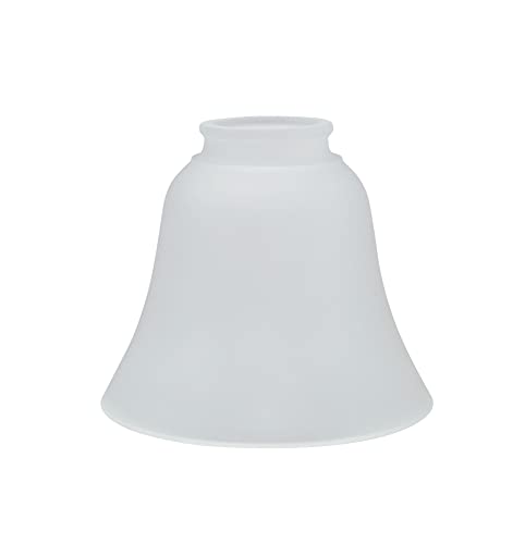 Image of Aspen Creative 23026-4A Transitional Style Replacement Bell Shaped Frosted Glass Shade, 2-1 /8 inch Fitter Size, 4-3 /4 inch Height x 5-3 /8 inch Diameter, 4 Pack
