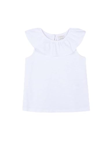 Gocco Camiseta Cuello Volante, Blanco Optico, 4 años para Niñas