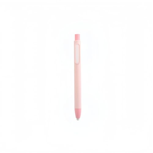 プレスタイプ消しゴム 12個セット(本体2個+交換用コア10個)| シンプル4色展開 ピンク・ブルー・グレー・グリーン | 学生・学校・アート用・かわいい文房具 ゴム製素材 (ピンク)