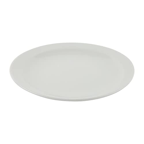 Olympia Athena Narrow Rimmed Plates 205 mm (Pack of 12), White Porcelain, Dinner Plate Set, Restaurant Tableware, Dinnerware - Microwave Safe, CF362