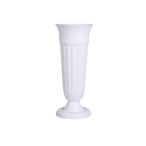 Macetas para exteriores y jarrón de plástico para cementerio funcional y decorativo, fácil con 2025 (blanco, talla única)