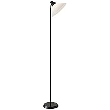Adesso Home 3677-01 مصباح أرضي انتقالي من مجموعة دوارة باللون الأسود ، طاولة