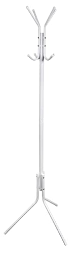 HERSIG - Perchero de Pie | Colgador de Ropa - 8 Enganches - Blanco
