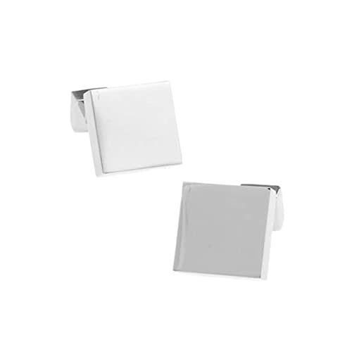 Set de Mancuernillas Cuadradas Plateadas para Hombre