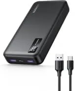 20000mAh Power Bank with USB-C, Black