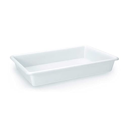Tradineur - Pack de 3 bandejas frigoríficas de Almacenamiento, plástico, Reutilizables, Servir Comida, Aperitivos, Fabricado en España - 5,6 litros - 36 x 27,3 x 9 cm – Blanco