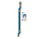Dormont 16125KIT2S60PS 1-1/4" Blue Hose Moveable Gas Connector Kit 60" Long with Blue PVC, 1 SnapFast QD, 2 Swivel MAX, 1 Full Port Valve & 1 Pair of Safety Set