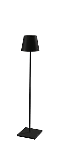 Zafferano, Poldina XXL Lamp, Rechargeable Cordless Floor Lamp with Touch Controls, Suitable for Indoor and Outdoor, Dimmer, 2700-3000 K, Adjustable Height 27-59 Inches, Black Color -  Zafferano America, LD0360D3