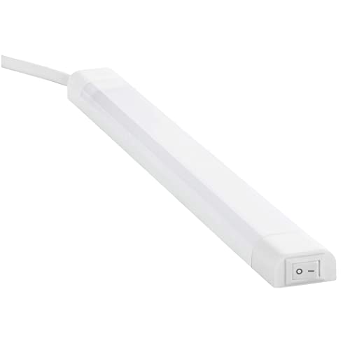 SEBSON LED Unterbauleuchte neutralweiß 30cm - LED Leiste 4W 300lm 4000K Lichtleiste mit Stecker und Schalter 230V IP20 24x13x300mm