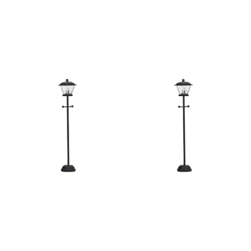 Lampadaire miniature noir 1/12 fait main pour décor de maison de poupée
