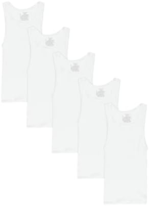 Hanes EcoSmart Boys' Tank Tops, Boys' Tank Shirts, White Tank Tops for Boys, Boys' Workout Tank Tops, (Pack of 5)