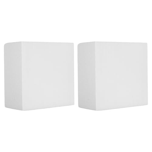 MOTHNUR 2pcs Square Cake Dummies for Decorating Practice Smooth Surface Fake Cake Models for Fondant and Baking Classes Supplies
