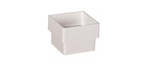 Amerimax Home Products Downspout Connector, Contemporary, Square, Vinyl, White, 2-in.
