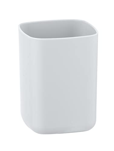WENKO Vaso higiene dental Barcelona blanco - Soporte para cepillos de dientes, para los cepillos y la pasta de dientes, absolutamente irrompible, Plástico (TPE), 7 x 10 x 7 cm, Blanco