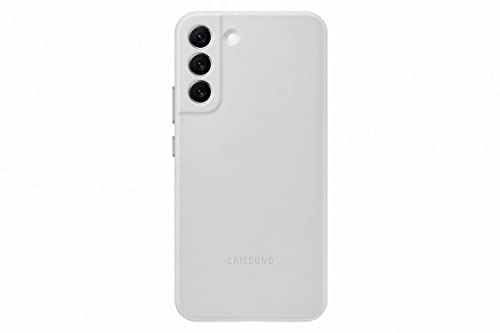 Samsung Leather Smartphone Cover EF-VS906 fĂĽr Galaxy S22+, Handy-HĂĽlle, echtes Leder, Schutz Case, stoĂźfest, Premium, Hellgrau