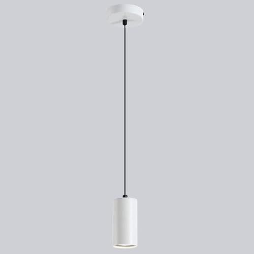 Lámpara colgante cilíndrica moderna blanca de un cabezal ajustable para dormitorio y cocina