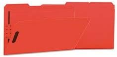 Deluxe Reinforced Top Tab Folders, 2 Fasteners, 1/3 Tab, Legal, Red, 50/box