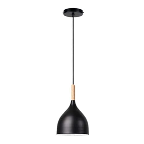 Lámpara de techo para comedor y bar estilo industrial con madera decorativa verde