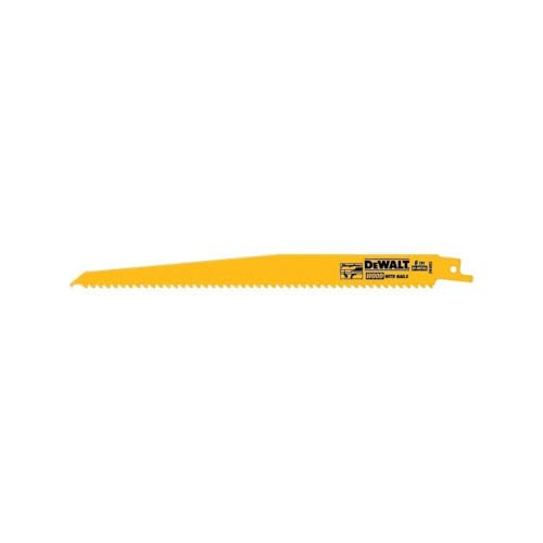 DEWALT Reciprocating Saw Blades, Tapered Back, Bi-Metal, 9-Inch 6-TPI, 5-Pack (DW4803)