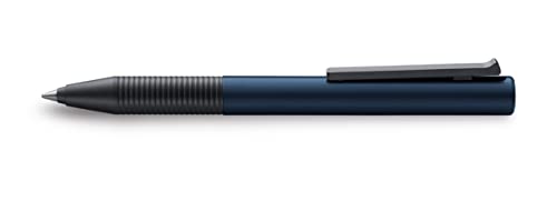 Lamy 1236532 tipo Al/K Tintenroller 339 – Rollpen aus Aluminium in der Farbe blau-schwarz eloxiert mit integrierter Clip-/Drücker-Mechanik – Tintenrollermine M 66 schwarz – Strichbreite M