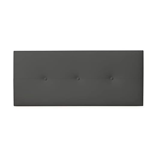 cabeceros polipiel online Duérmete Online Cabecero Premium Acolchado Modelo Milán | Tapizado en Polipiel de Alta Gama-Incluye Herrajes y Tornillería, Madera, Gris, 145 x 60 cm (Cama 135/140)