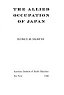 The Allied Occupation of Japan 0837162483 Book Cover