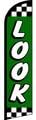 Look (green checkered) Windless Banner - Premium Polyester Windless Banner Super Swooper Feather Flag