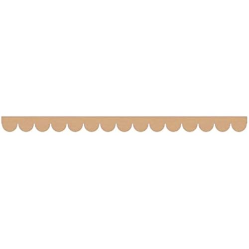 5 Pack of 12 Inch Unfinished Wooden Scalloped Moulding Trim (5, 12 Inch)