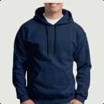 Moletom Liso Masculino Flanelado Blusa De Frio Com Capuz (BR, Alfa, G, Regular, Regular, Azul-Marinh