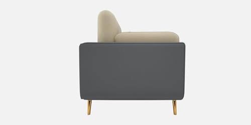 Image of Sixpine Luxury Dual Color Upholstery Sofa in Premium Velvet | Solid Wood Structure | Sturdy Golden Legs | High Density Foam | Extra Comfort for Modern Living Room (Blue & Beige, 3 Seater)