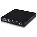 External Blu Ray Drive DVD Player Drive,USB 2.0 Disc Burner Reader Slim BD CD DVD RW ROM Writer for PC Mac Windows 7 8 10 XP Linxus (Black)