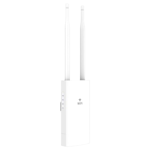WONLINK Punto de Acceso Inalámbrico, Repetidor WiFi para Exteriores, Amplificador WiFi de AC1200 Doble Banda con 2 Puertos Gigabit Ethernet, Compatible con los Modos Repetidor/Ap/Router, IP66