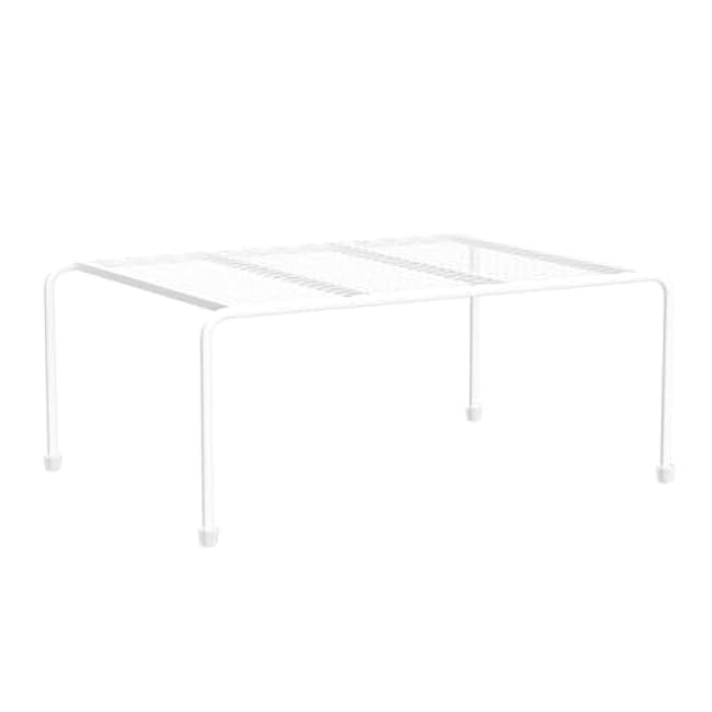 Lonian Kitchen Cupboard Organiser - Home Storage Shelf Wire Rack (2-Pack) for Cabinets, Countertops, Pantries | Rust-Proof, Space Saving, White