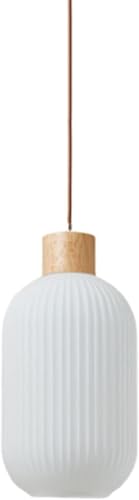 Lustre suspendu en verre blanc laiteux moderne luminaire citrouille