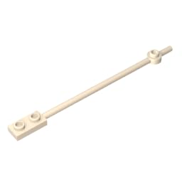 GDS-1327 99784 Bar 1x12 with 1x2 Plate End, White (yellowish), 50 PCS