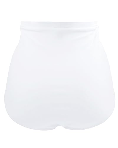 image for Tempt Me Women's High Waisted Swimsuit Bottom White Tummy Control Ruch