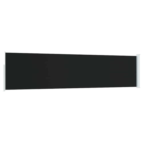 Store latéral extensible noir 120x500 brise-vue rétractable résistant au vent