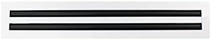 BUILDMART - 24" Linear Slot Diffuser - (2 Slot) Double Slot - White Decorative Air Vent - Modern AC Vent Cover for Ceiling, Walls & Floors - Texas Buildmart