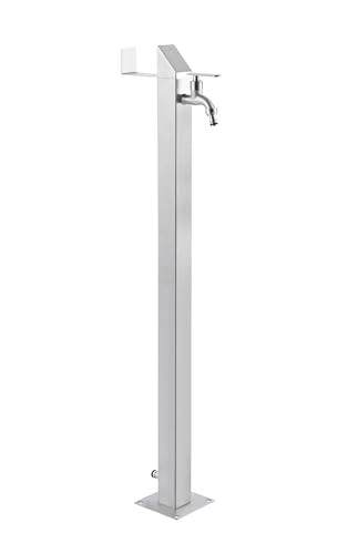 GardWell Wassersäule 93 cm Edelstahl 304 2 Hahnanschlüsse  winterfest Zapfsäule Garten