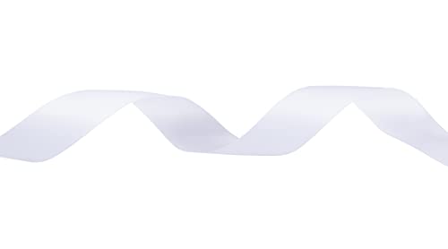 Fondersy 22mmX 91M Double Faced Satin Ribbon White Polyester Ribbon for Gift Wrapping Wedding Decoration Floral Arrangement Crafts - Image 3