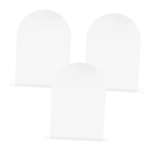 Cabilock 3Pcs Blank Arch Acrylic Table Displays for Wedding Event Decor Signage for Name Cards Menu Numbers Reusable Elegant DIY Table Plaques