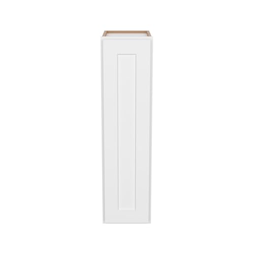 Image of Furinno Shaker 1-Door-2 Shelves Wall Kitchen Cabinet, Ready to Assemble, 12 D x 9 W x 36 H, White