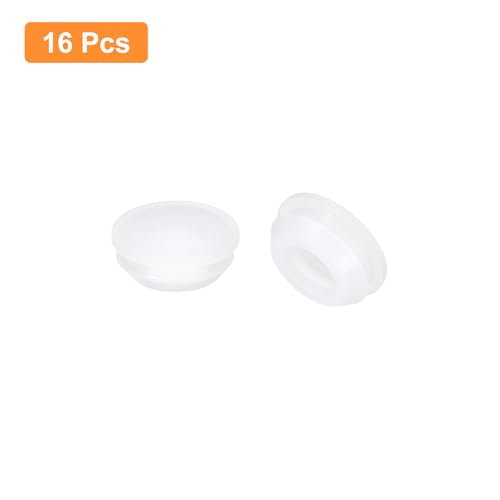 Image of uxcell 16 Pcs Silicone Plugs, Rubber Round Snap in Locking Hole Plugs for 12-13mm Hole, Hole Stoppers Waterproof Hole Plug for Metal Tube, Furniture End Caps Inserts, Clear